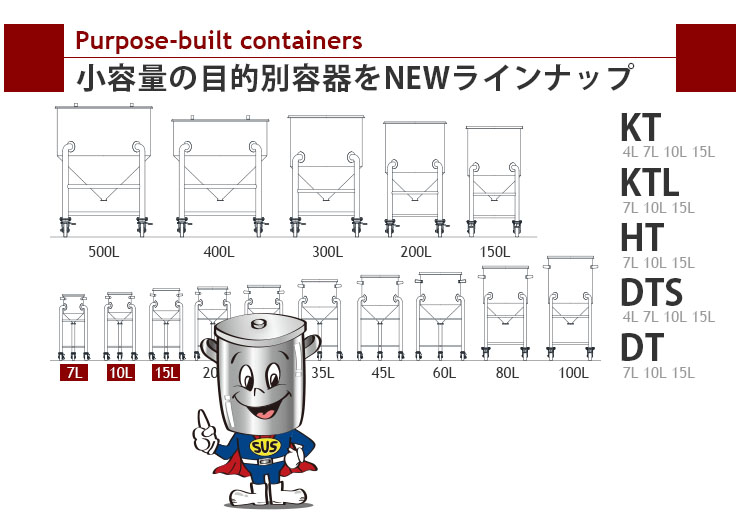 小容量の機能別プロセス容器をNEWラインアップしました