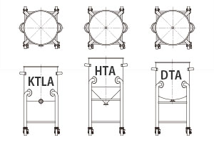 4本脚ねじ込み旋回式キャスター脚付容器をNEWラインアップ