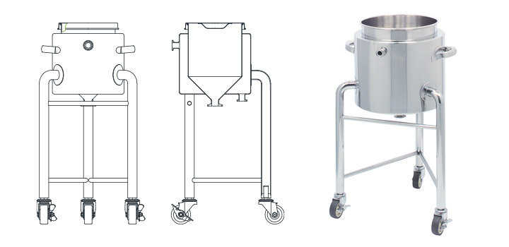HTJ ジャケット脚付ホッパー容器