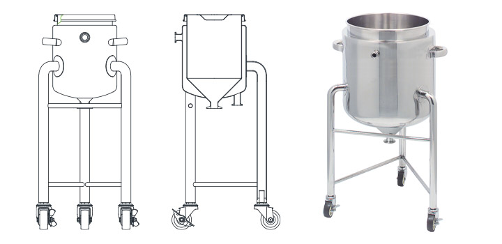 HTPJ 耐圧ジャケット脚付ホッパー容器