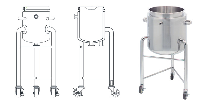 DTPJ 耐圧ジャケット脚付鏡板容器