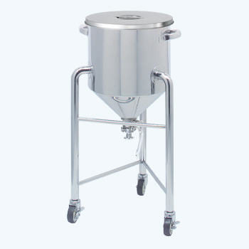 HTBV-ST｜スタンダード蓋の脚付ホッパー型ステンレス容器（タンク底ボールバルブ）