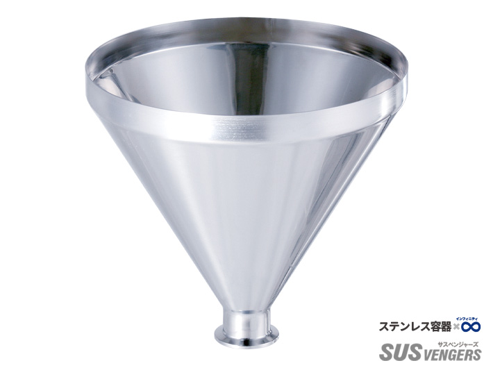 THT 投入ホッパー型ステンレス容器（ヘルール接続）｜60°ホッパー・外観