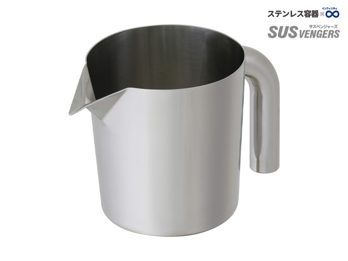 BK-SMA-DP 液だれ防止サニタリービーカー:特殊形状の注ぎ口で液だれ・尻漏れを抑制したSUS316Lビーカー(外観)