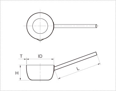 HSステンレス柄杓 製品仕様図 サイズ・寸法詳細