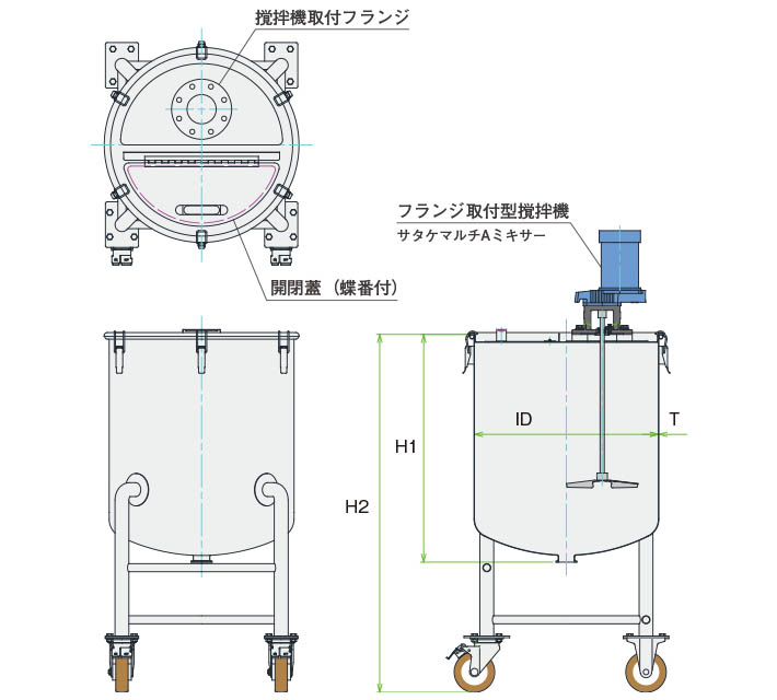 MU-DT攪拌容器ユニット製品仕様図