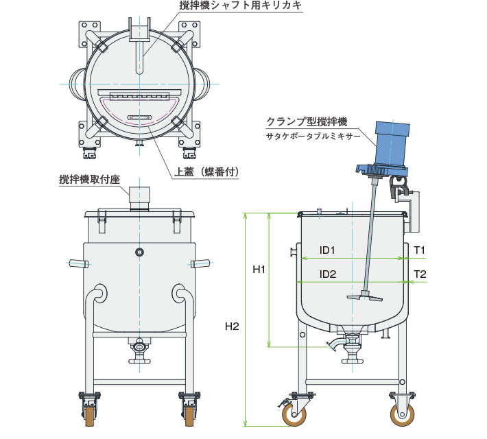 MU-DTBJ-N攪拌容器ユニット 製品仕様図