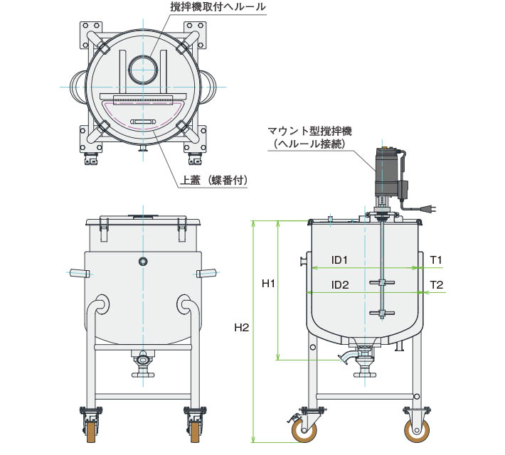 MU-DTBJ攪拌容器ユニット 製品仕様図