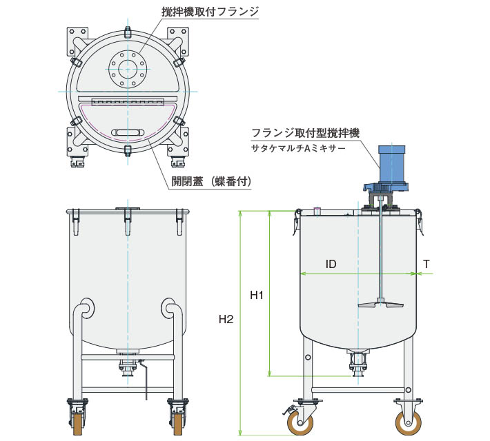 MU-DTBV攪拌容器ユニット製品仕様図