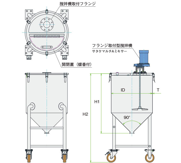 MU-HT攪拌容器ユニット製品仕様図