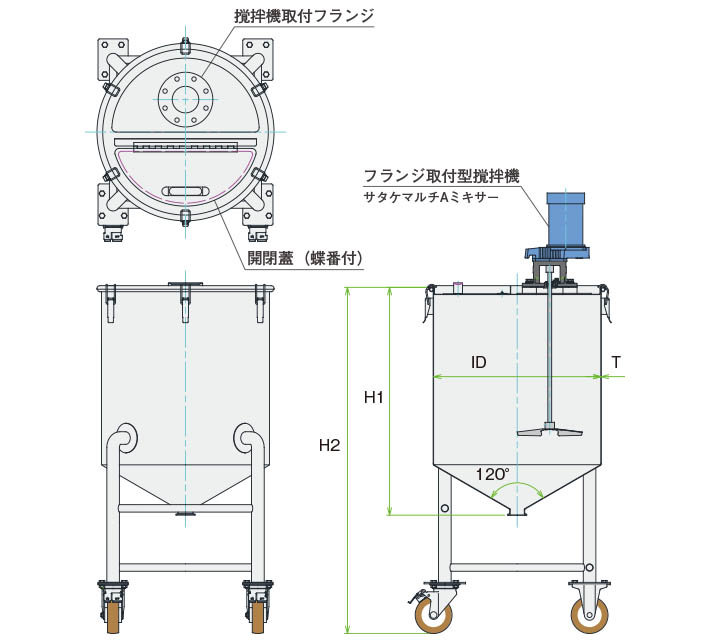 MU-HTT攪拌容器ユニット製品仕様図