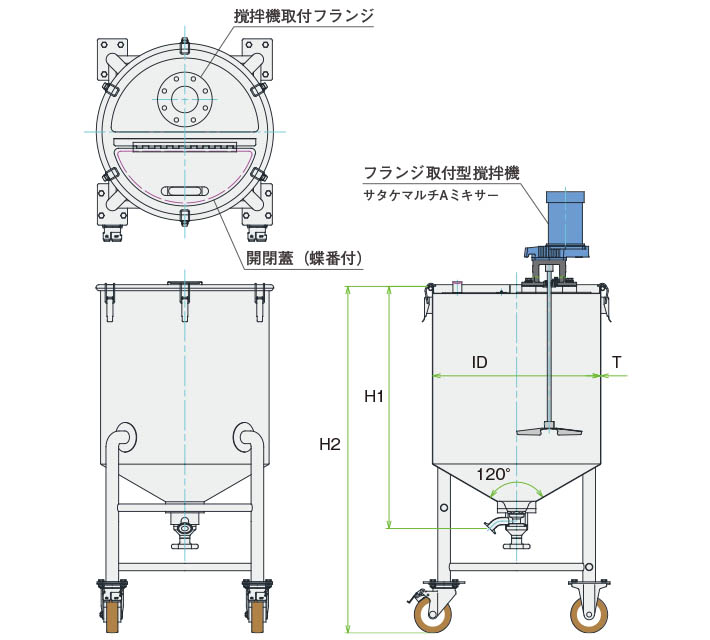 MU-HTTB攪拌容器ユニット製品仕様図