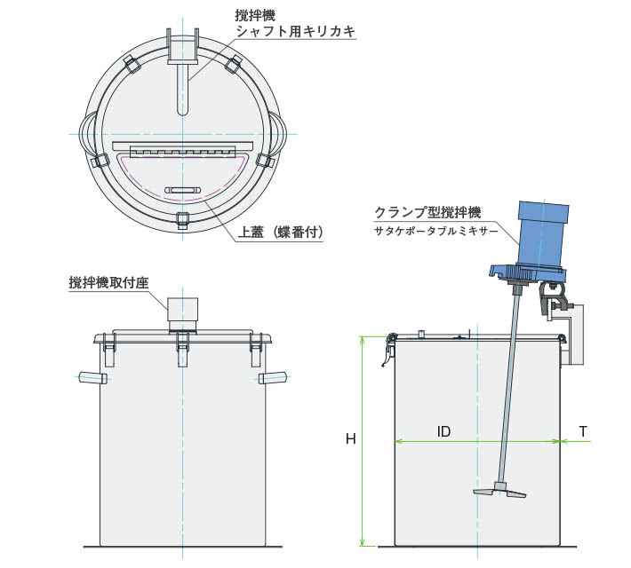 MU-N攪拌容器ユニット製品仕様図