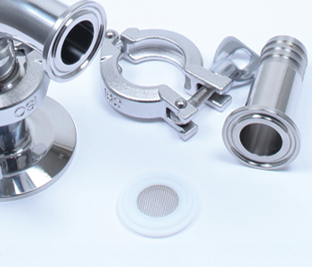 GS-FIL アミ付ヘルールガスケットの使用例(配管ラインでの異物トラップ・前処理ストレーナー)