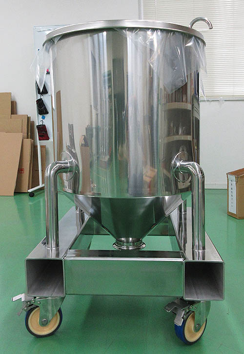 フォークリフト用台座付脚付ホッパー容器 1