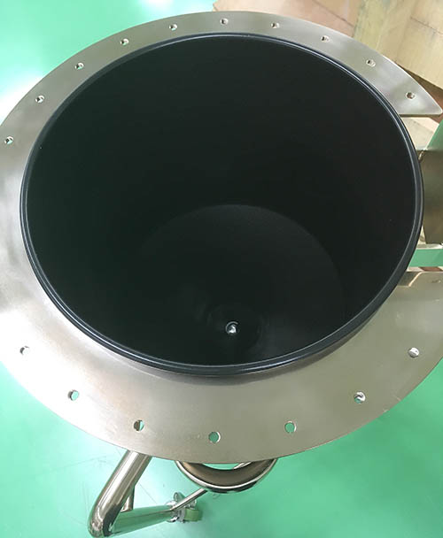 フッ素樹脂コーティング仕様攪拌容器ユニットの内面