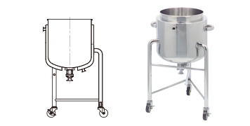DTBVJ ジャケット脚付鏡板容器・タンク底ボールバルブ（20L～500L）