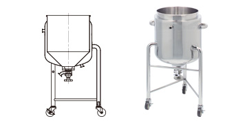 HTPJ-B 耐圧ジャケット脚付ホッパー容器・タンク底バルブ（20L～300L）