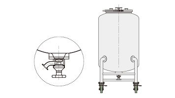 PVM-B型ステンレス大型加圧容器・タンク底バルブ（100L～500L）