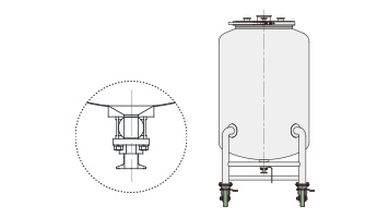 PVM-BV型ステンレス大型加圧容器・タンク底ボールバルブ（100L～500L）