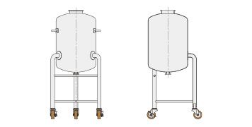 PVCL型ステンレス脚付加圧容器 シングルポート（30L～80L）