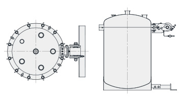 PVO-YK型ステンレスフランジオープン加圧容器・バランサー開閉（20L～200L）