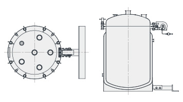 PVOJ-YK型ステンレスジャケットフランジオープン加圧容器・バランサー開閉（20L～200L）