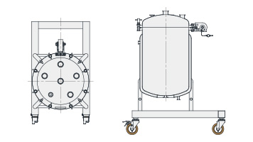 PVOLJ-YK型ステンレスジャケット脚付フランジオープン加圧容器・バランサー開閉（20L～200L）
